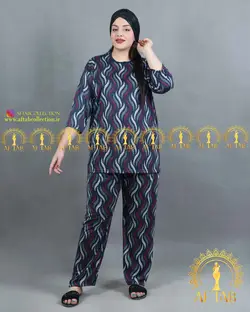 ست بلوز شلوار برگی سایزبزرگ - فروشگاه لباس سایز بزرگ زنانه آفتاب