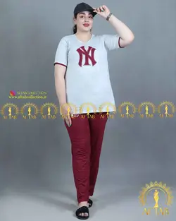 ست تیشرت شلوار NY سایزبزرگ