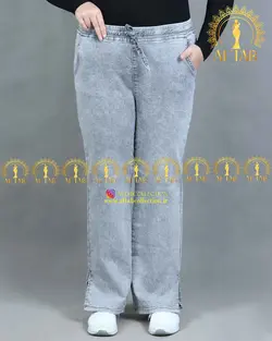شلوار جین نیم بگ چاکدار سایزبزرگ