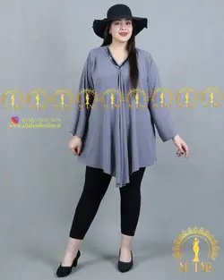 شومیز حریر جلو چیندار مجلسی سایزبزرگ