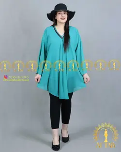 شومیز حریر جلو چیندار مجلسی سایزبزرگ