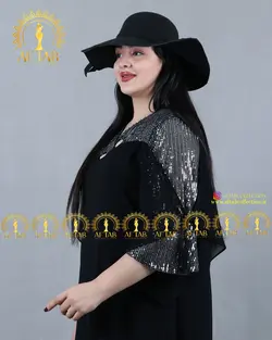 پیراهن مجلسی یقه ضربدری سایزبزرگ1637