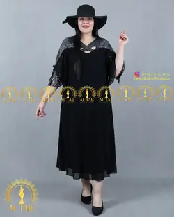 پیراهن مجلسی یقه ضربدری سایزبزرگ1637
