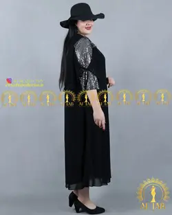 پیراهن مجلسی یقه ضربدری سایزبزرگ1637