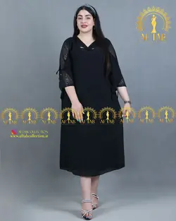 پیراهن مجلسی یقه ضربدری سایزبزرگ1637