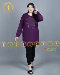 بلوز آستین دار بلند سایزبزرگ3486