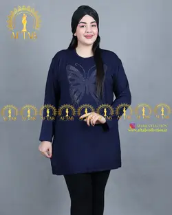 بلوز آستین دار بلند سایزبزرگ3486