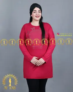 بلوز آستین دار بلند سایزبزرگ3486