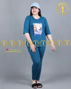 بلوز شلوار عکس دار سایزبزرگ3485