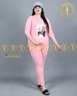 بلوز شلوار عکس دار سایزبزرگ3485
