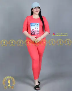 بلوز شلوار عکس دار سایزبزرگ3485