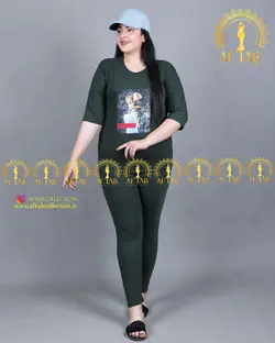 بلوز شلوار عکس دار سایزبزرگ3485