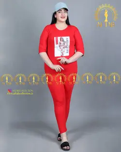 بلوز شلوار عکس دار سایزبزرگ3485