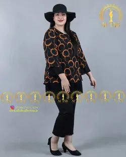 شومیز دو تیکه مجلسی سایزبزرگ3263