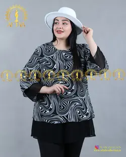 شومیز دو تیکه مجلسی سایزبزرگ3263