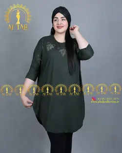 تیشرت بته جقه نگینی سایزبزرگ3400