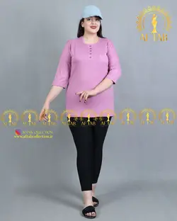 تیشرت بالا دکمه سایزبزرگ3399