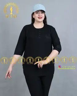 تیشرت بالا دکمه سایزبزرگ3399