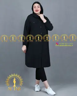 مانتو ابروبادی یقه مردانه سایزبزرگ3529