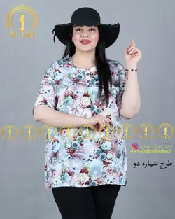 تونیک نخی طرح گل سایزبزرگ 3532