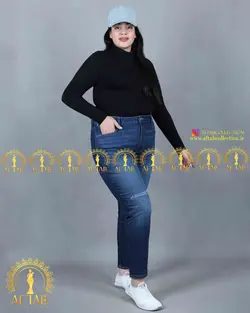 شلوار مام فیت زاپدار سایزبزرگ 3567