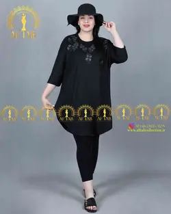 تیشرت طرح نگین لوزی سایزبزرگ 3575