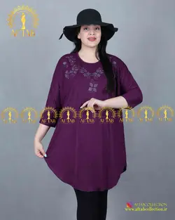 تیشرت طرح نگین لوزی سایزبزرگ 3575