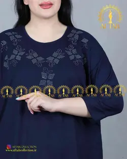تیشرت طرح نگین لوزی سایزبزرگ 3575