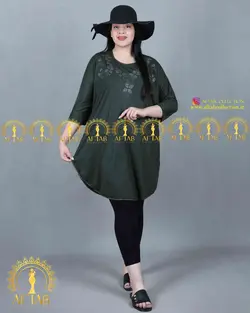 تیشرت طرح نگین لوزی سایزبزرگ 3575