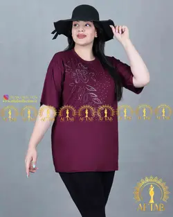 تیشرت مدل گلبرگ سایزبزرگ 3574