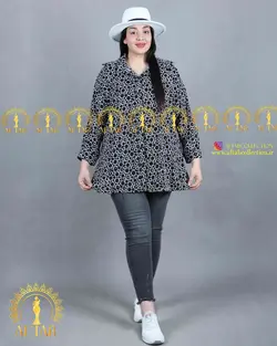 تونیک جلو دکمه مجلسی سایزبزرگ 3246