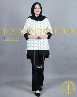 مانتو لنین طرحدار پلیسه سایزبزرگ 3607