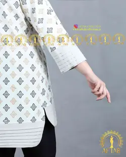 مانتو لنین طرحدار پلیسه سایزبزرگ 3607