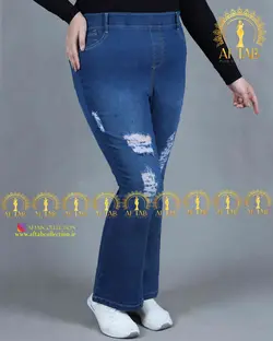 شلوار بوت کات زاپدار سایزبزرگ 3581
