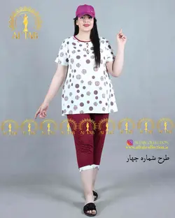 ست تیشرت شلوارک توپی سایزبزرگ 3623