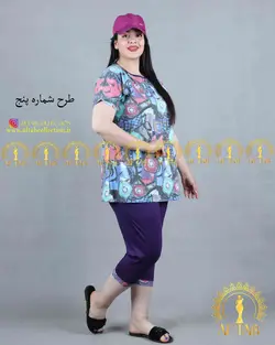 ست تیشرت شلوارک توپی سایزبزرگ 3623