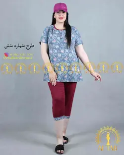 ست تیشرت شلوارک توپی سایزبزرگ 3623
