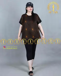 تیشرت شلوارک طرحدار سایزبزرگ 3626