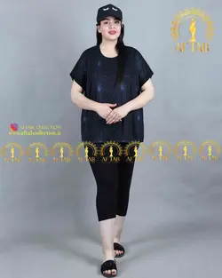 تیشرت شلوارک طرحدار سایزبزرگ 3626