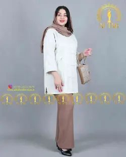 مانتو لنین طاووسی سایزبزرگ 3645