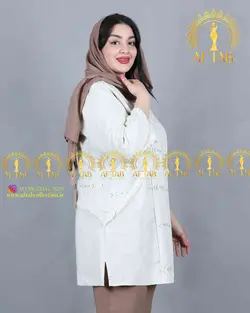 مانتو لنین طاووسی سایزبزرگ 3645