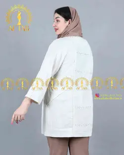 مانتو لنین طاووسی سایزبزرگ 3645