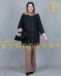 مانتو لنین طاووسی سایزبزرگ 3645