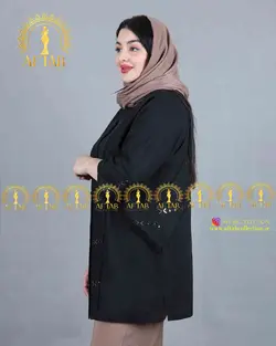 مانتو لنین طاووسی سایزبزرگ 3645