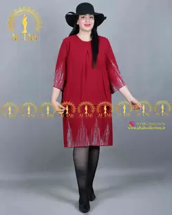 پیراهن نگین آبشاری مجلسی سایزبزرگ 3185