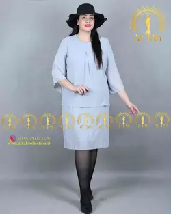 پیراهن نگین آبشاری مجلسی سایزبزرگ 3185