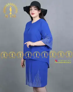 پیراهن نگین آبشاری مجلسی سایزبزرگ 3185