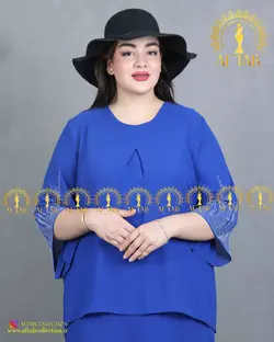 پیراهن نگین آبشاری مجلسی سایزبزرگ 3185