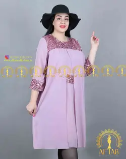 پیراهن وسط پولک دار مجلسی سایزبزرگ 3650