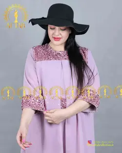 پیراهن وسط پولک دار مجلسی سایزبزرگ 3650